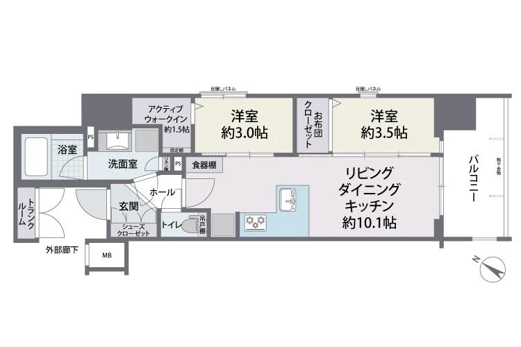 デュオヴェール薬院est 804 間取り図