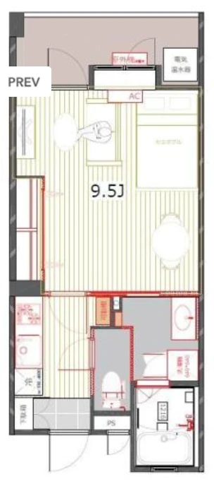 アントゥール薬院 603 間取り図