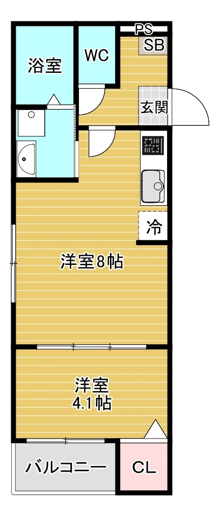 パルムズコート服部天神 0303 間取り図
