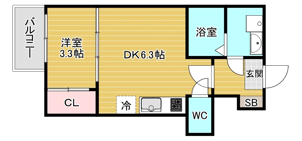 パルムズコート服部天神 0202 間取り図