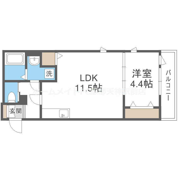 シャトーライフ蛍池 101 間取り図