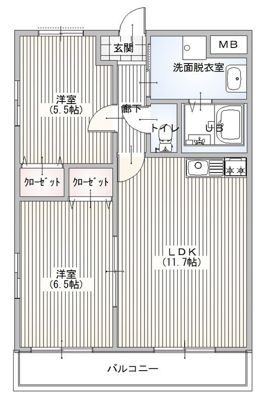 クレストガーデン南柏 306 間取り図