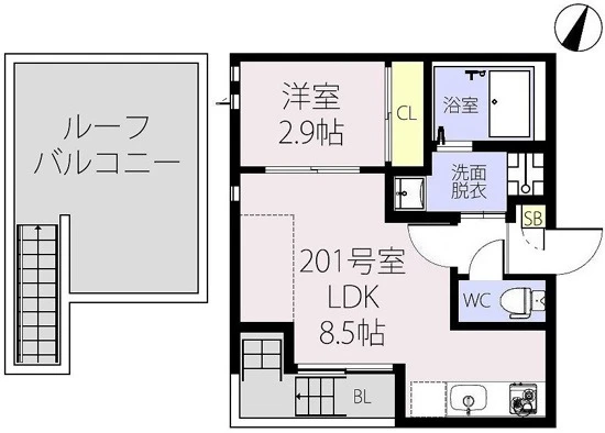ＲＩＺＥＳＴ Ｋオークス 201 間取り図