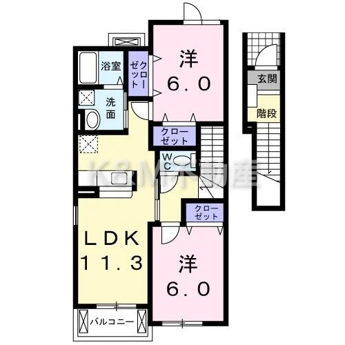 グリーンヴィレッジⅤ 204 間取り図