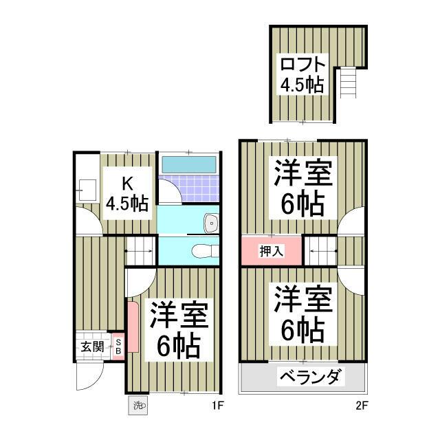 ニューファミリー北柏Ｂ棟 2 間取り図