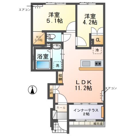 エスターテ 105 間取り図