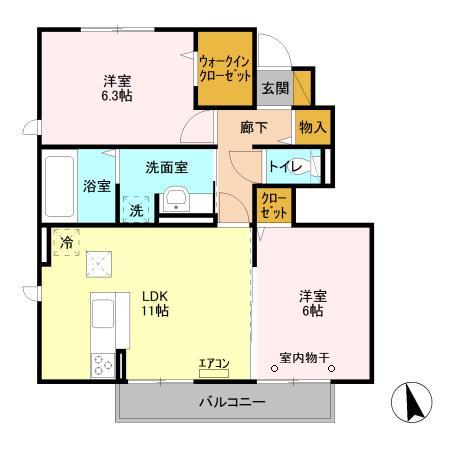 カームベリー D 103 間取り図