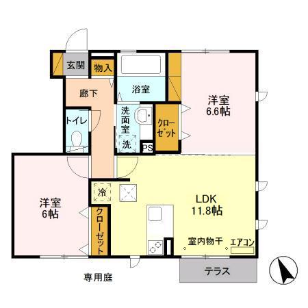 エクセレントヒル Ⅲ棟 101 間取り図