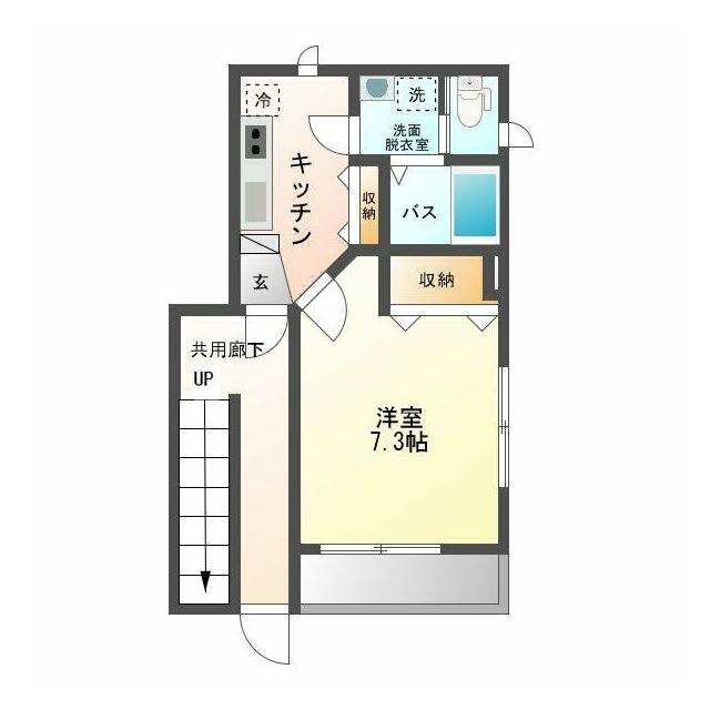 ＡＫⅨ（ナイン） 1B 間取り図