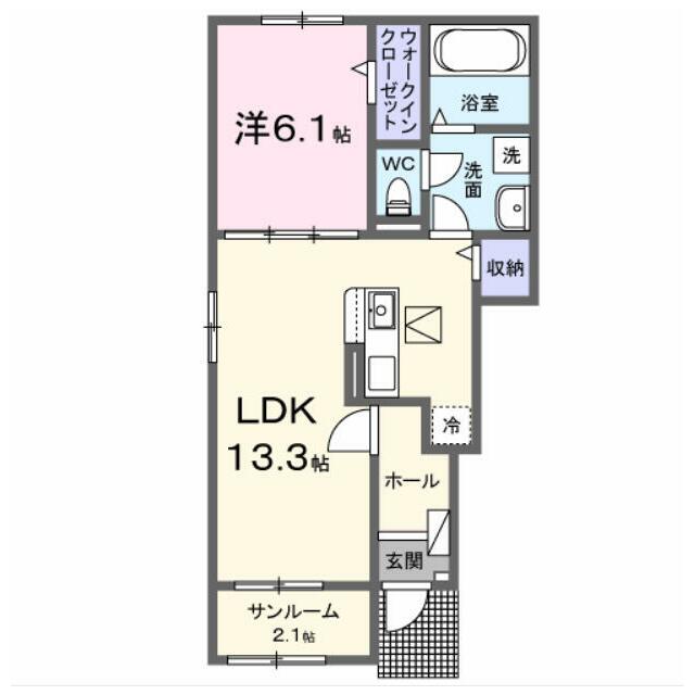 ジェルメ柏A棟 101 間取り図