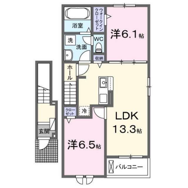 ジェルメ柏A棟 204 間取り図