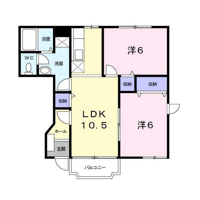 ツインズユウカA 102 間取り図