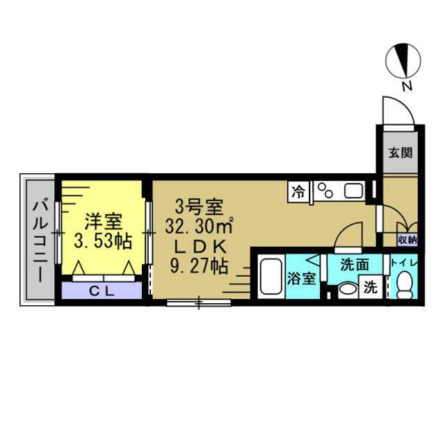 ルーブル柏若葉町 203 間取り図