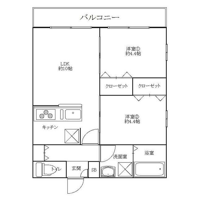 センチュリーオークB棟 301 間取り図