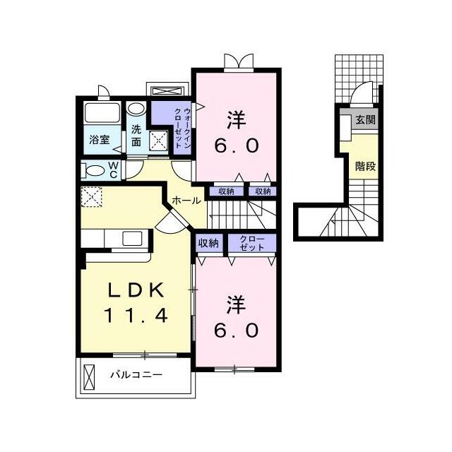 フレスクーラ ２０３ 間取り図
