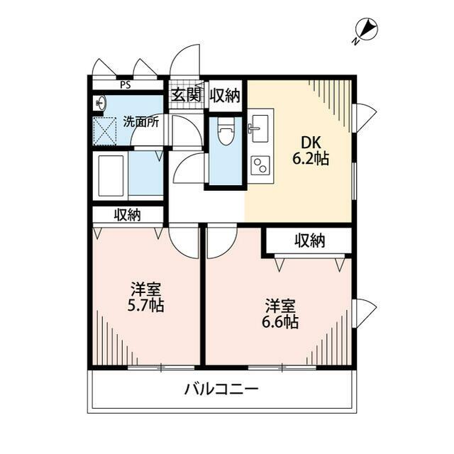 ダイヤモンドクレスト南柏 ２０７ 間取り図