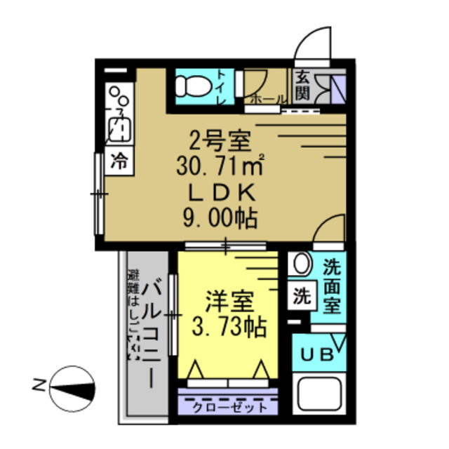 ユニバーサル オアシスI 102 間取り図