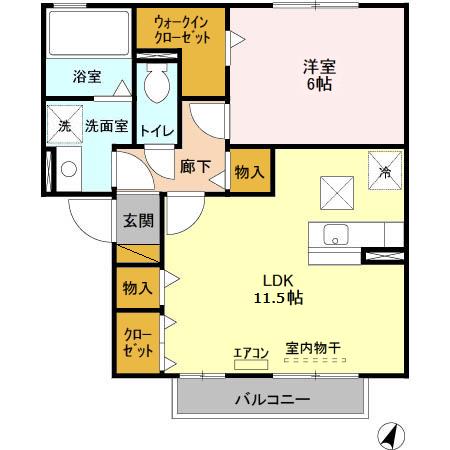 リビングタウン大金平 B 103 間取り図