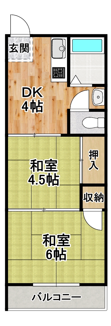 松本マンション 402 間取り図