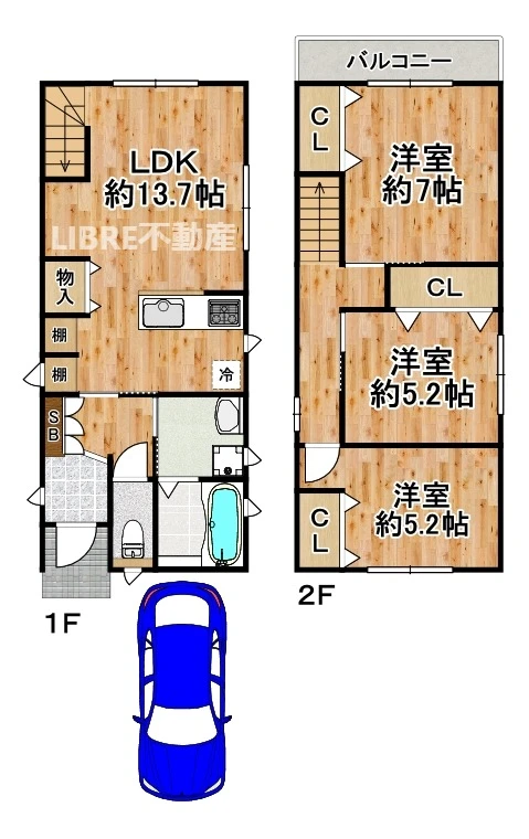 アイコートゆり B棟 間取り図