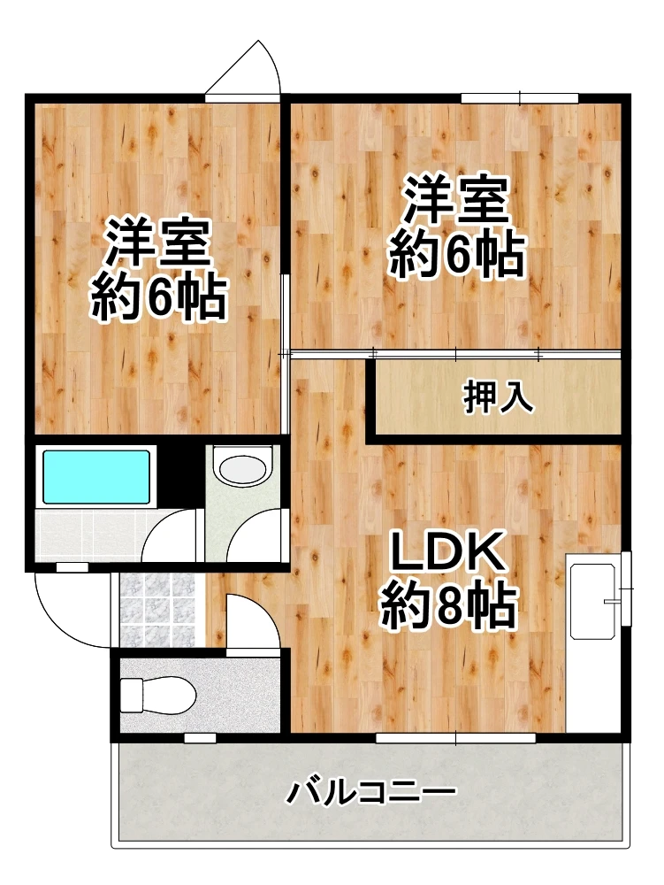 第2向和マンション 402 間取り図
