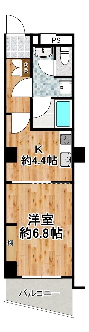 阪神千鳥橋マンション 404 間取り図