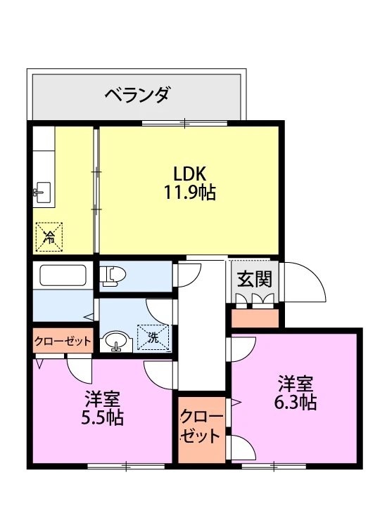 パシフィカ A棟 102 間取り図
