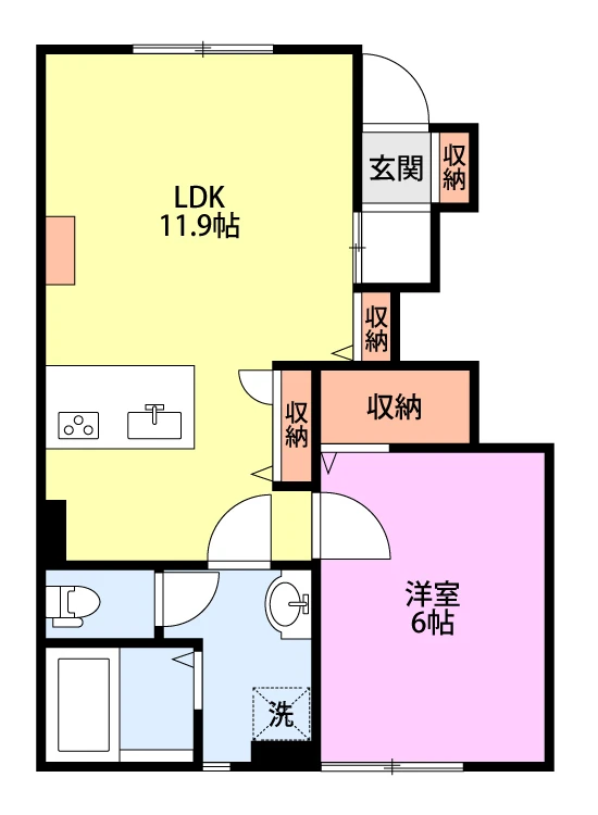 メゾンオリーブ 102 間取り図