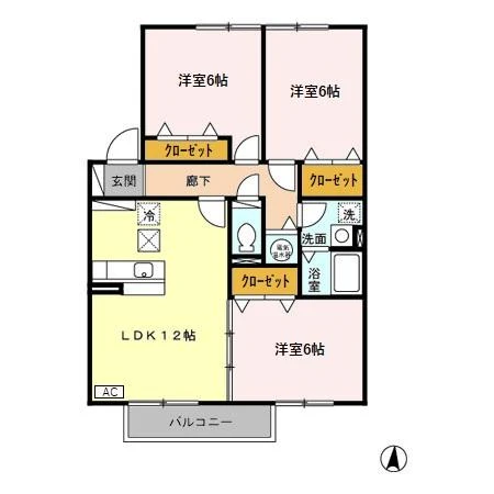 アトリオ Ａ/Ｂ A102 間取り図