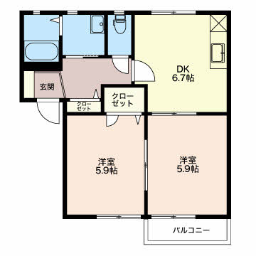 ハッピーハウス　A 203 間取り図