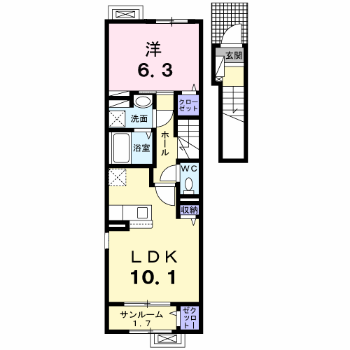 サンライズエイトＢ 205 間取り図