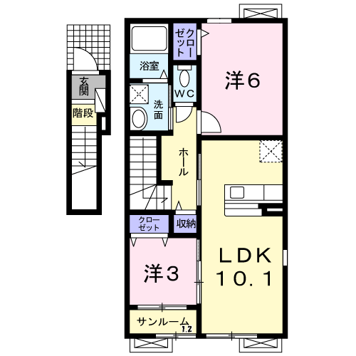 サニーメゾン 201 間取り図