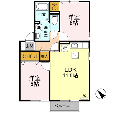 オークデール Ａ/Ｂ B101 間取り図