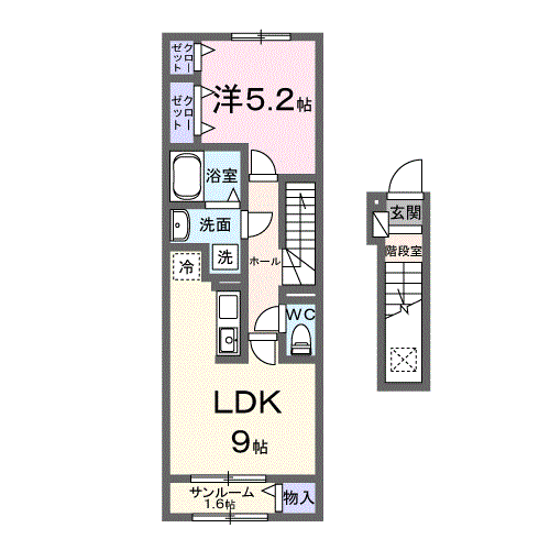 リュッカ・ル 202 間取り図