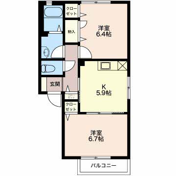 ウイステリア　B 102 間取り図