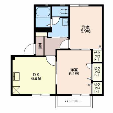 パストラル新光町Ⅰ 101 間取り図