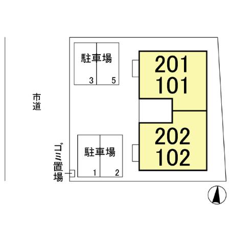 パインハウス Ⅱ 101 駐車場
