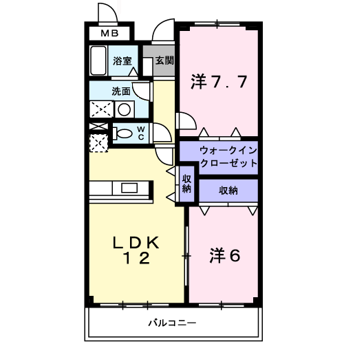 ベル　プロムナード 204 間取り図