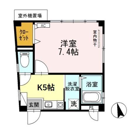 住営社駅東マンション 4B 間取り図