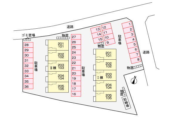 アンジュ・エール Ⅱ 201 駐車場