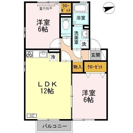 ラ･プランタン Ａ/Ｂ A205 間取り図