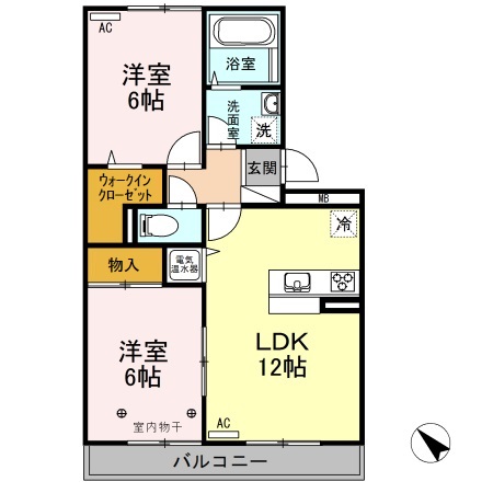 コンフォール・カメリア 202 間取り図