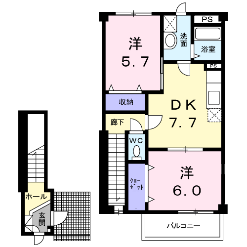 ソレイユルヴァンＡ 202 間取り図