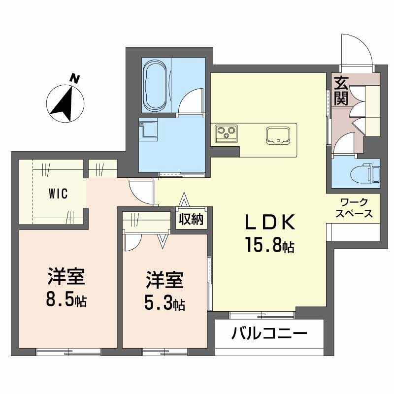 ベレオ上所 302 間取り図
