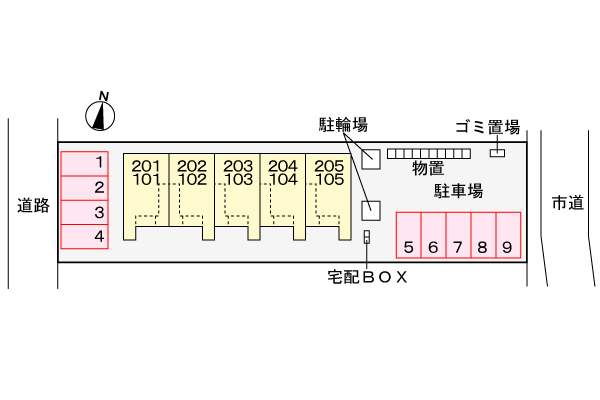 ヒカルサ新潟沼垂西 205 駐車場