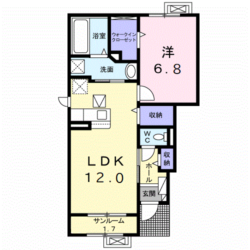 ウェルヴィレッジⅣ 101 間取り図
