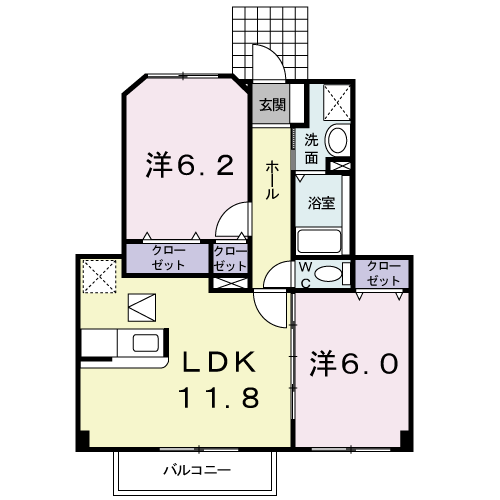 ライツ・レーベン 102 間取り図