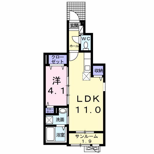 ベルフォーレ城山Ⅱ 101 間取り図