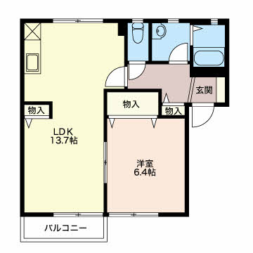 ウイングⅡ Ｂ 101 間取り図