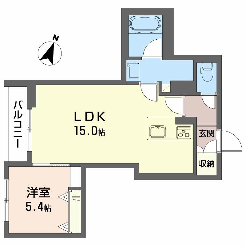 ベレオ上所 203 間取り図